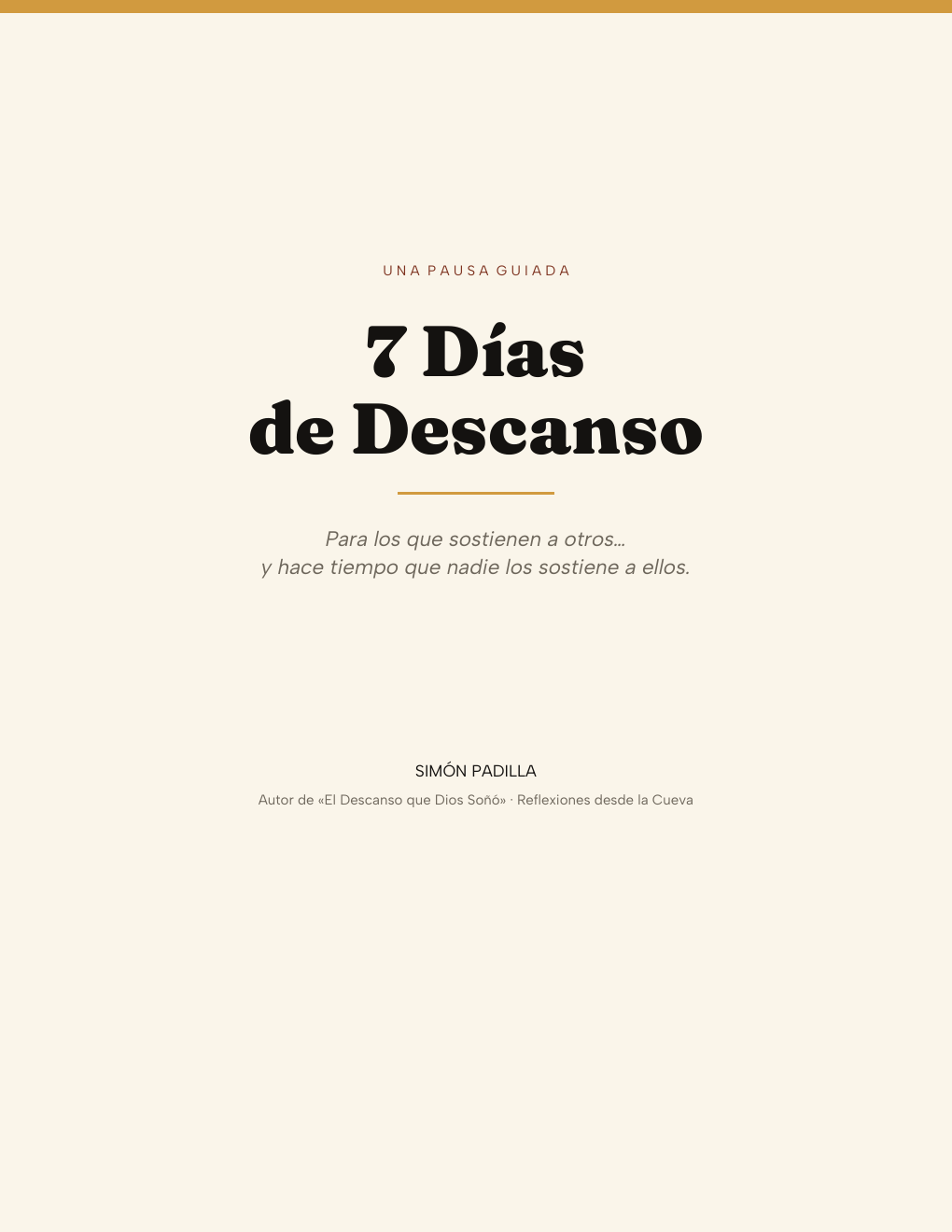 Portada de 7 Días de Descanso, por Simón Padilla
